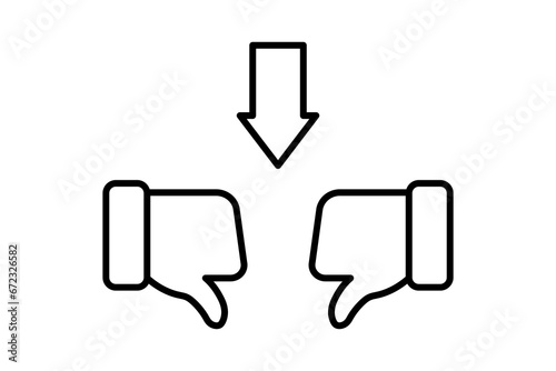 thumbs down Icon related to Feedback and Review. suitable for web site, app, user interfaces, printable etc. Line icon style. Simple vector design editable