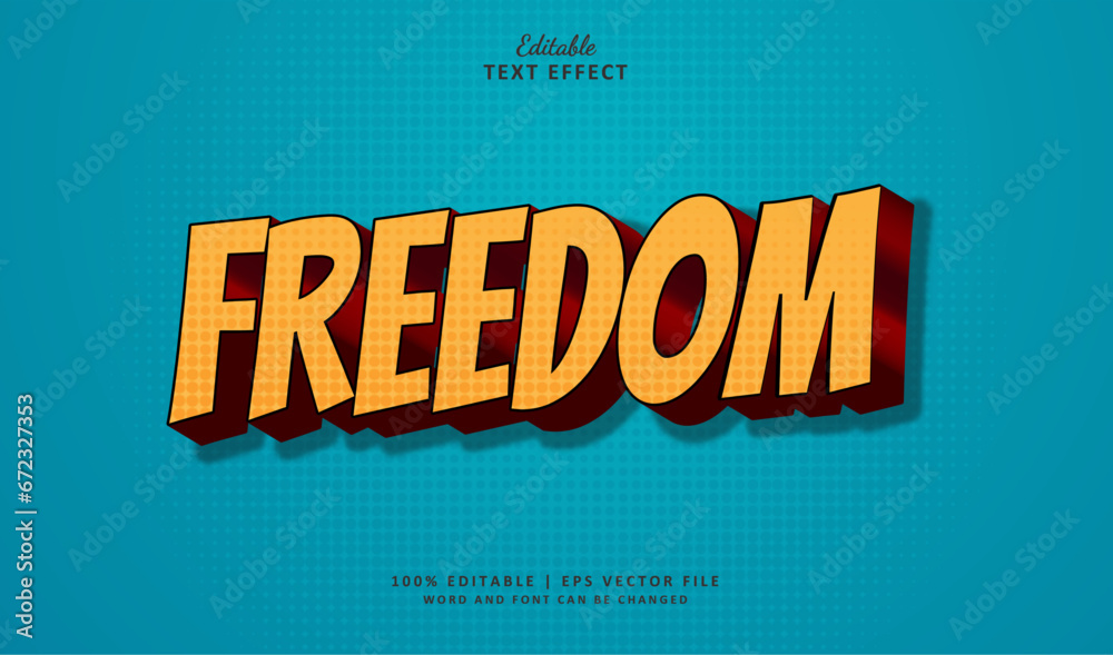 Freedom Editable Text Effect Style Comic