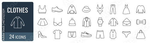 Clothes icons collection. Clothing line icon. Vector illustration