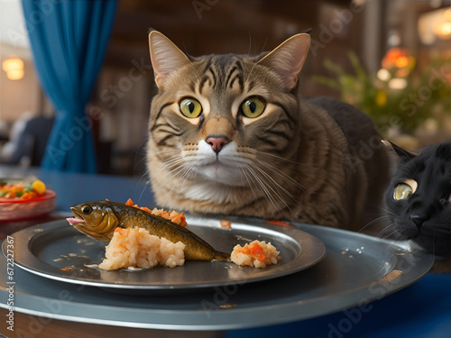 Cat Dining in Style AI generated © Alex Trast