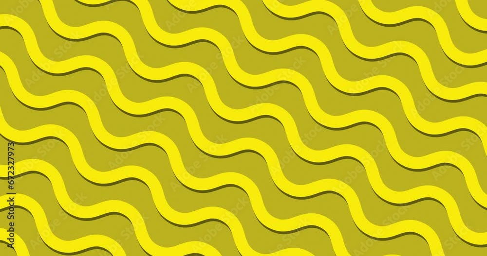 Curved and wavy zigzag stripes of lines moving diagonally. geometric pattern. Flat minimalistic seamless looped moving lines animated yellow color background. Curved and wavy zigzag stripes of lines moving diagonally. geometric pattern. Flat minimalistic seamless looped moving lines animated yellow color background.
