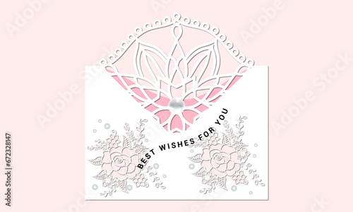 ''Best wishes for you'' multilayer gift card design.