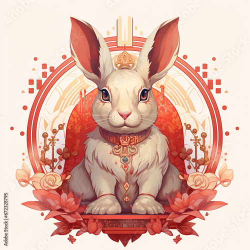  Chinese new year rabbit, isolated 
