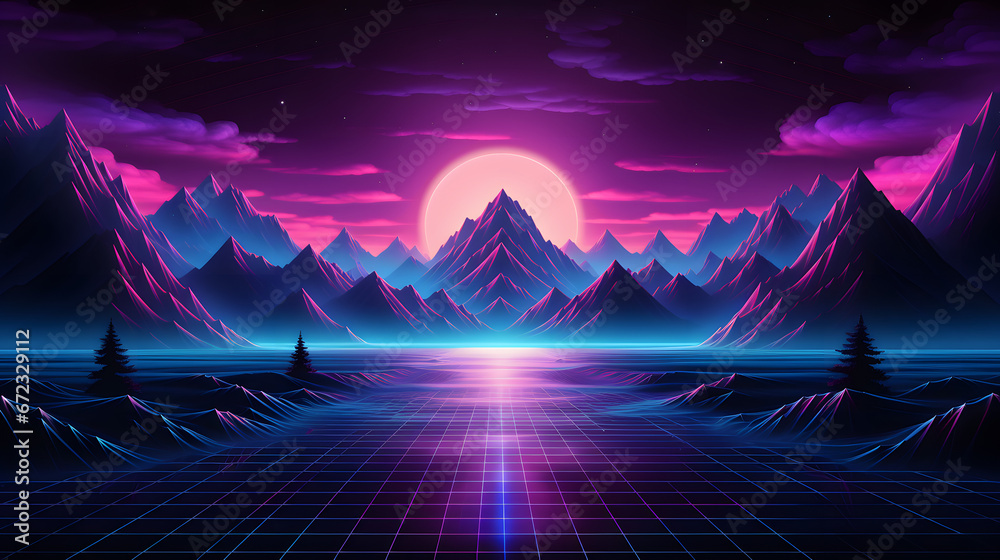 tech synthwave background