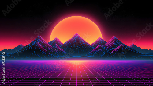 tech synthwave background