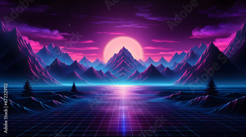 tech synthwave background