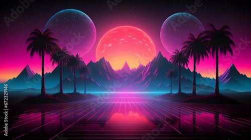 tech synthwave background