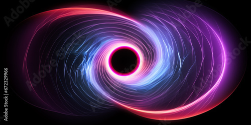 luminous swirling. Elegant glowing spiral. Sparking particle. Space tunnel