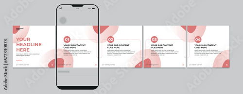 Set of Linkedin Carousel Post, editable social media Instagram carousel post, modern and creative business carousel post template, eps 10.
