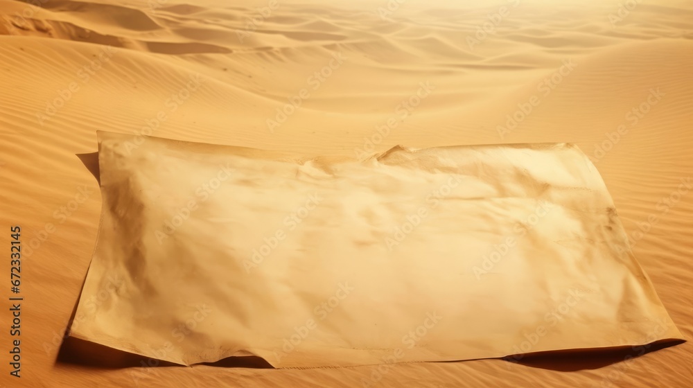 Blank sheet, Parchment, Desert sand, Text insertion, Placement, Page