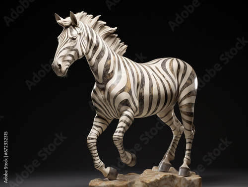 A Marble Statue of a Zebra