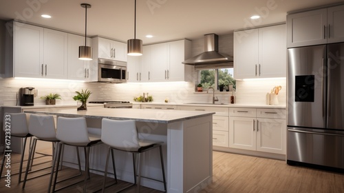 Modern New Kitchen Remodeled White 8k, © Creative artist1