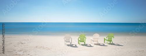 
sunning chairs on beach 