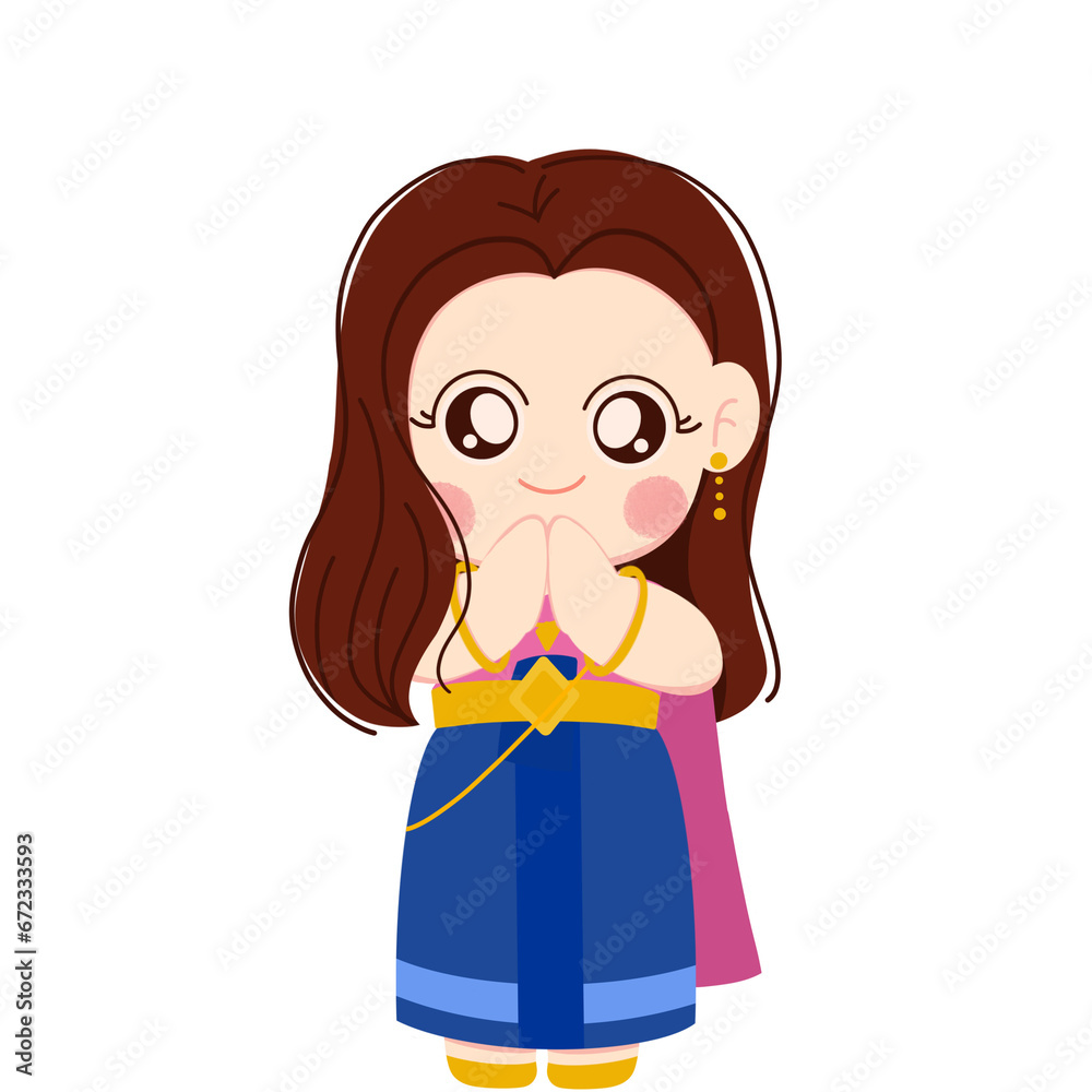 girl, thailand, thai, siam, dress, costume, cartoon girl, thailand, thai, siam, dress, costume, cartoon