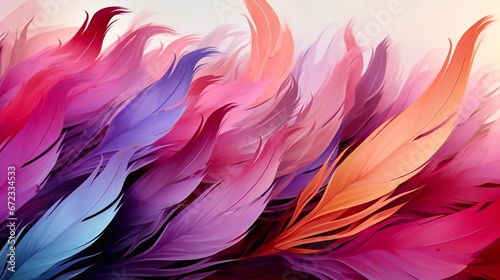 pink feathers background, generative AI 