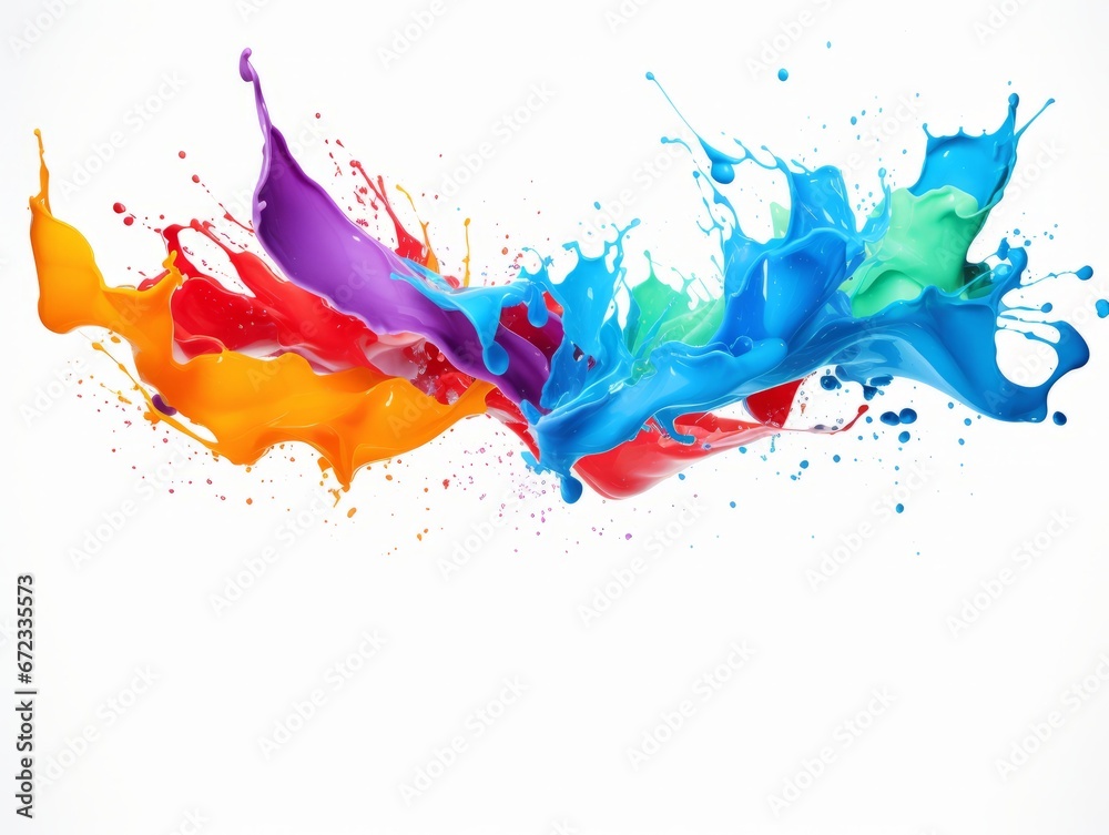 mix color paint splash on white background mix color paint splash on white background