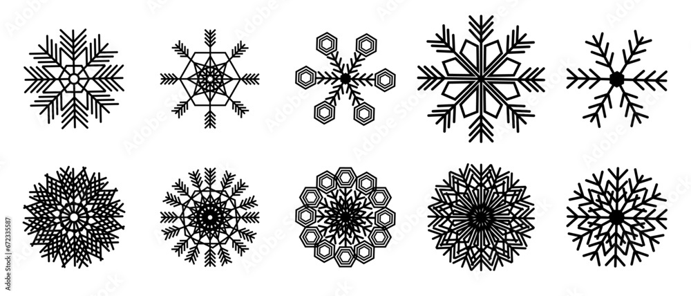 Collection of snowflakes - Vector Illustration Collection of snowflakes - Vector Illustration