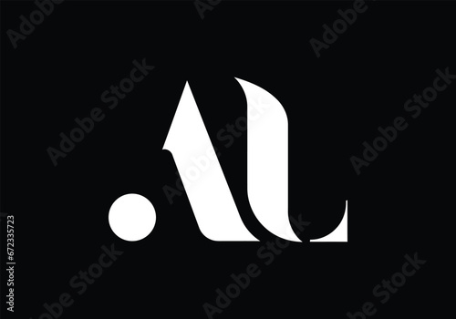 Initial monogram letter AL logo Design vector Template. AL Letter Logo Design. 
 photo