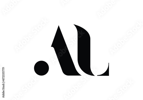 Initial monogram letter AL logo Design vector Template. AL Letter Logo Design. 
