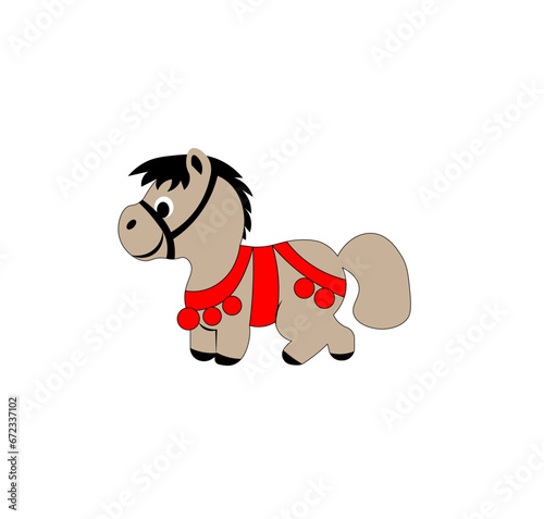 Vector illustration of a cartoon circus horse