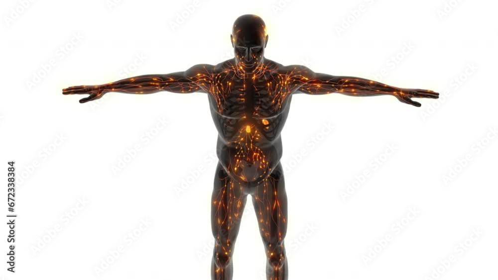 Lymphatic System Internal Anatomy in human Body Lymphatic System Internal Anatomy in human Body