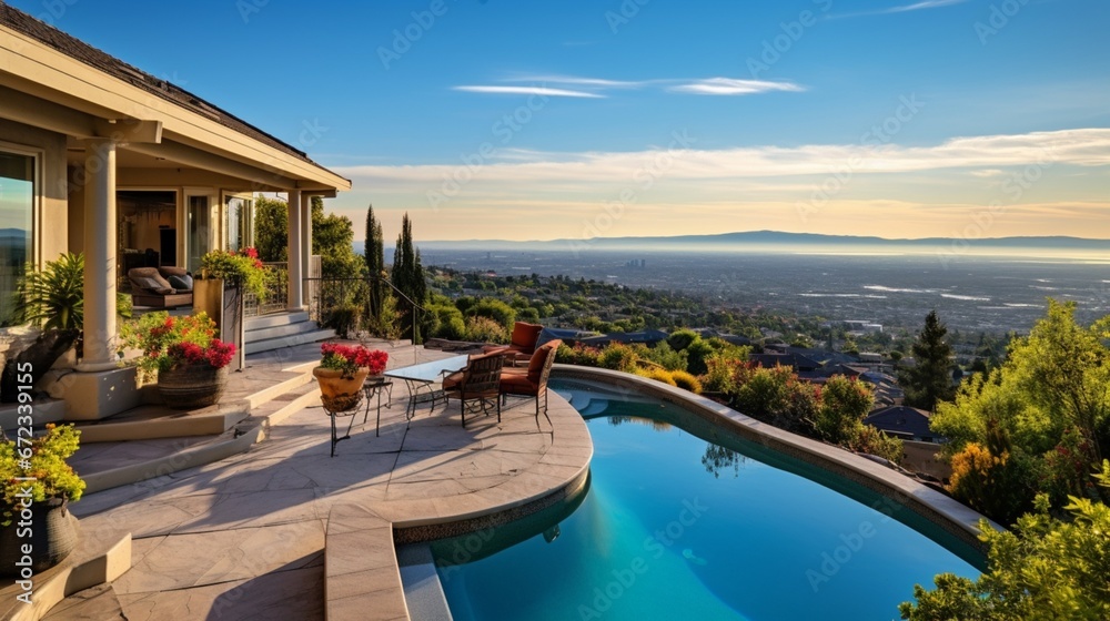 Panorama Wonderful views home with a pool and barbeque 8k,