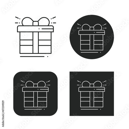 Set of Black Gift Boxes with Different Shapes photo