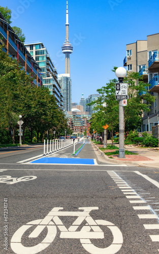 Photography Toronto bicycle lane at Harbourfront