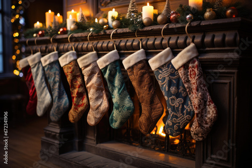 Cozy Christmas Vibes: Warm Socks by the Fireplace, Embracing Holiday Comfort and Festive Cheer (AI Generated) 