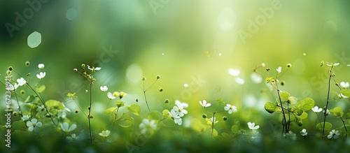 Background with a natural green color that is blurred A green abstract background that is defocused