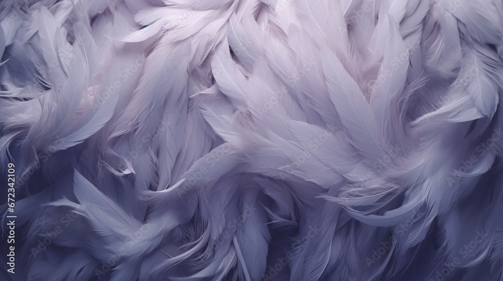 A background filled with floating feathers, appearing to drift gently.