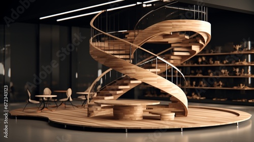 retail of modern wooden spiral stairs 8k,