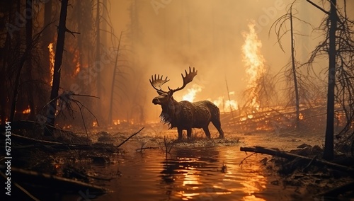 Moose in Wildfire