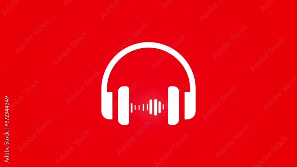 A white color headphone icon animation and show sound system . A white color headphone icon animation and show sound system .