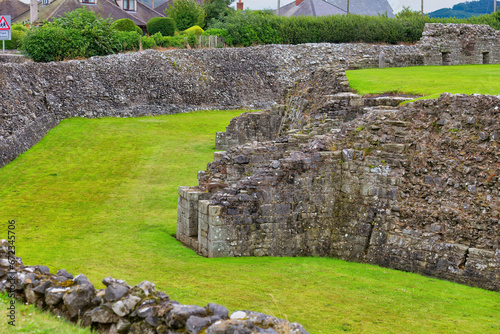 stone wall of ruined castle  photo