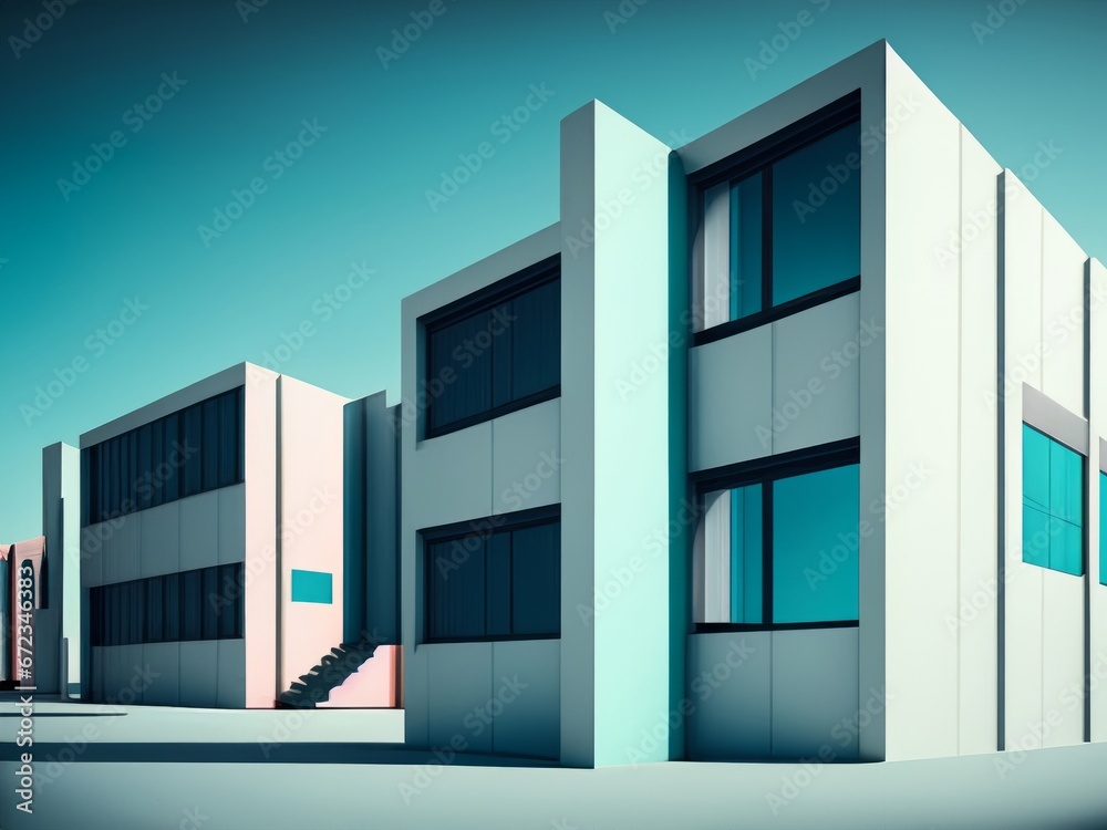 Contemporary and minimalist architecture, modern building Contemporary and minimalist architecture, modern building