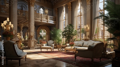 Senior European luxury indoor environment 8k, © Creative artist1