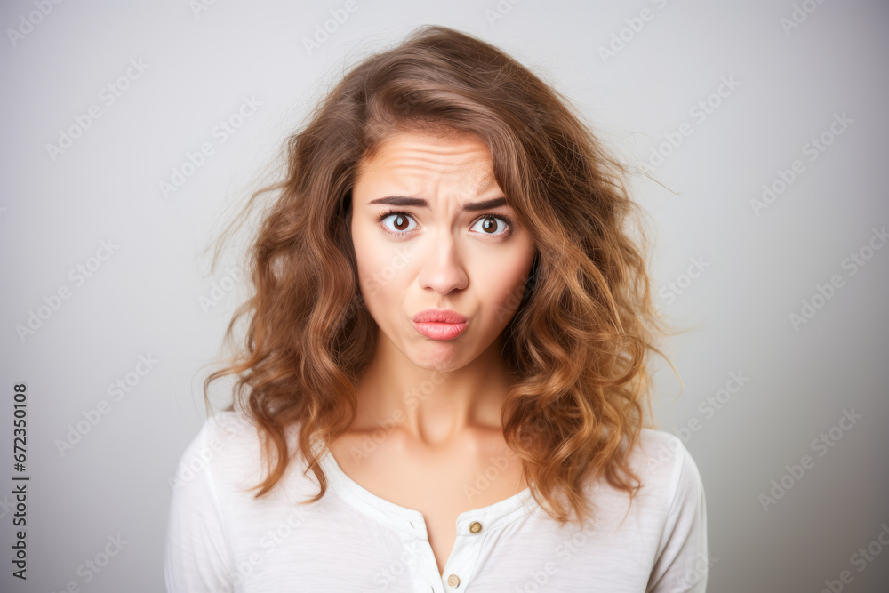 Disgusted woman with disapproving expression. Disgusted woman with disapproving expression.