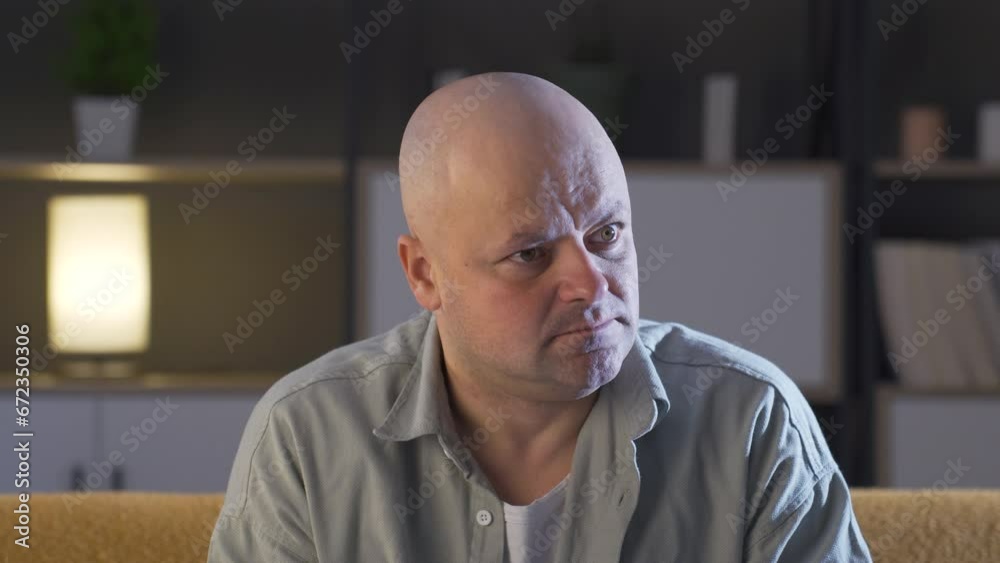 Psychopathic man, tense and angry. Psychopathic man, tense and angry.