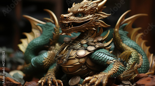 Benevolent Dragon: A green dragon extending a helping claw to those in need, embodying the spirit of goodwill for 2024