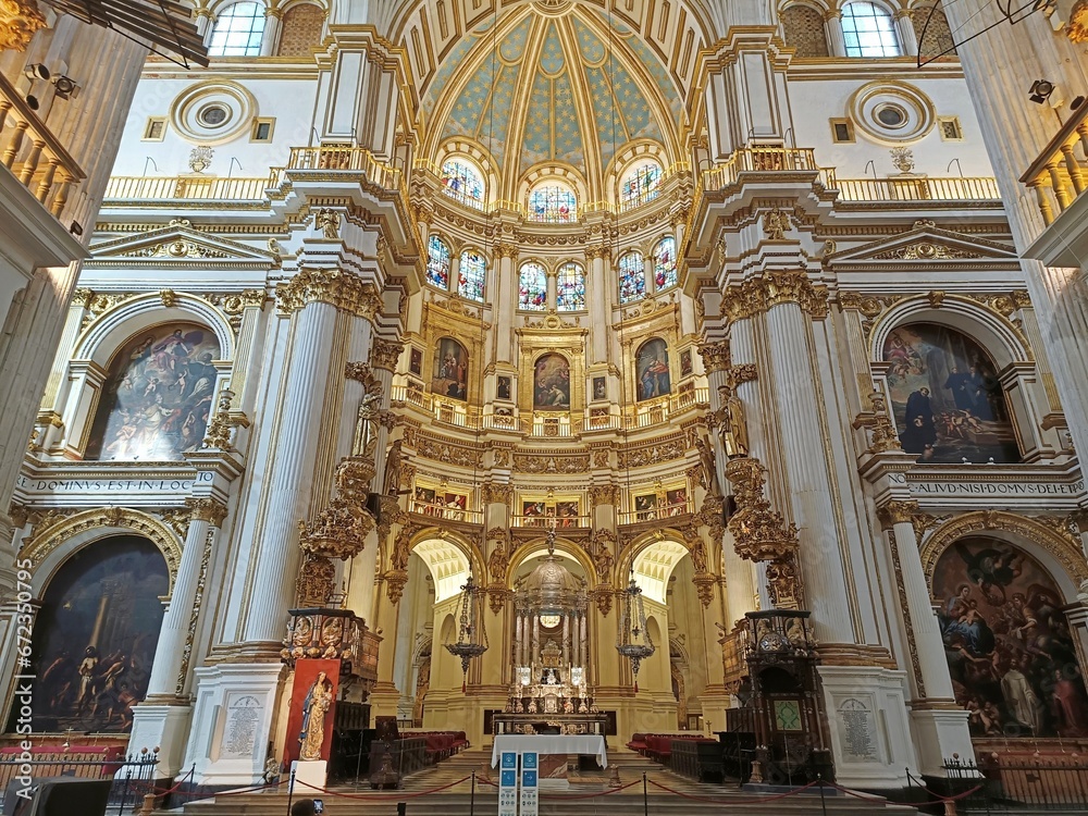 The high altar of the Granada Cathedral, Spain