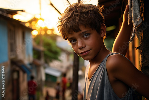 A boy in a brazilian slum