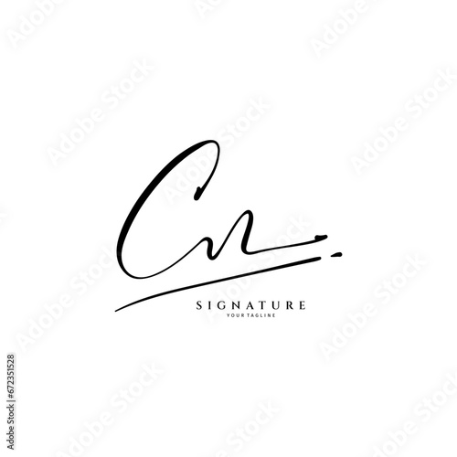C, N, CN handwriting logo of initial signature
