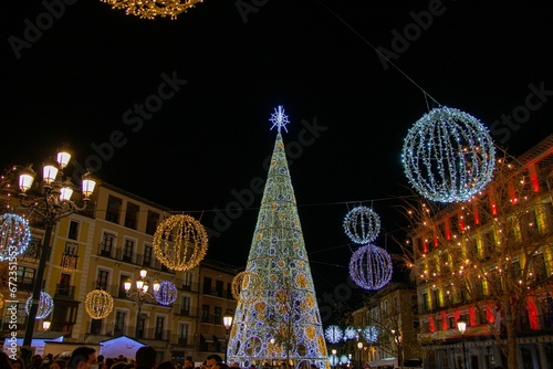 De Zocodover square in Toledo, decorated for Christmas photo