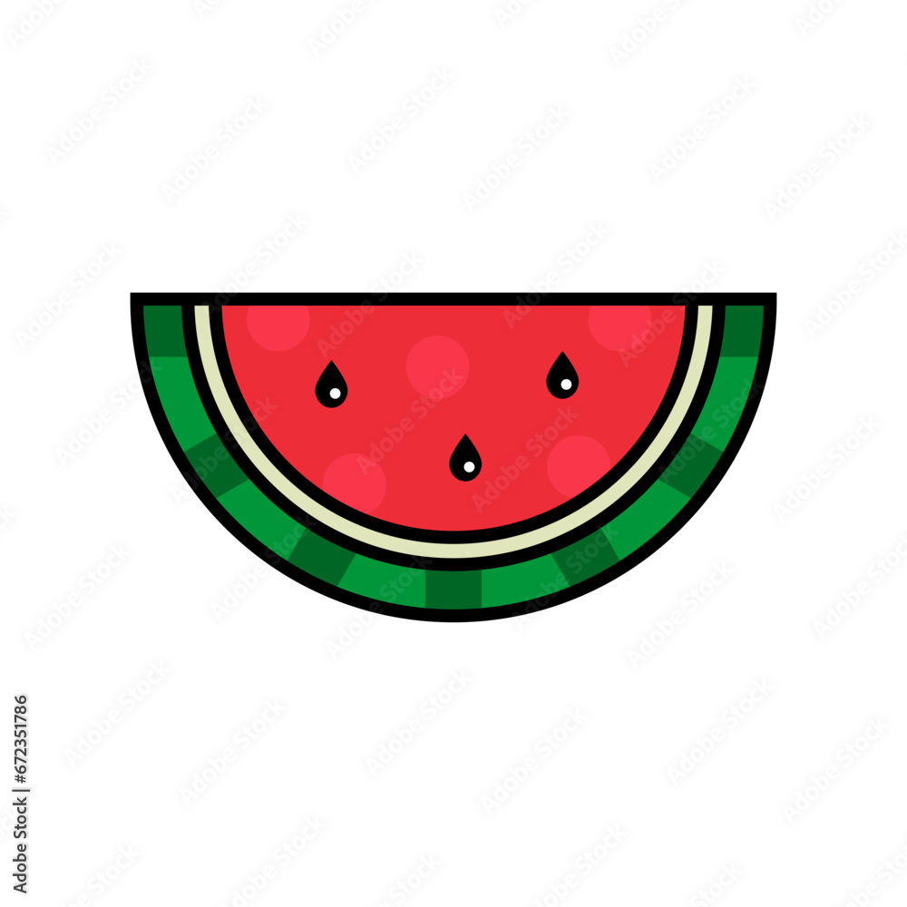 Slice of watermelon cartoon icon Slice of watermelon cartoon icon