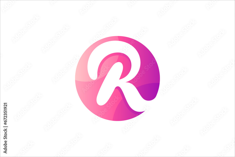 Initial R logo inside circle shape Initial R logo inside circle shape