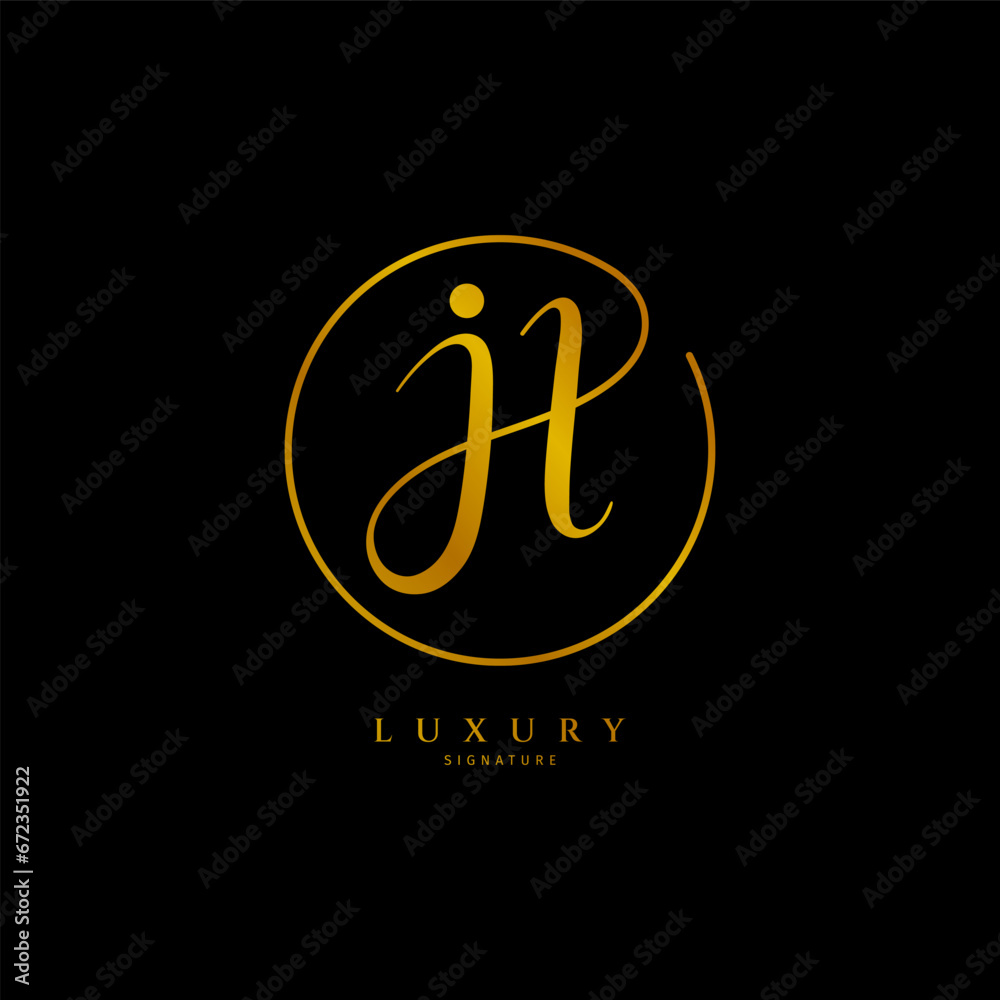 JH initial signature logo. Handwritten monogram vector JH initial signature logo. Handwritten monogram vector