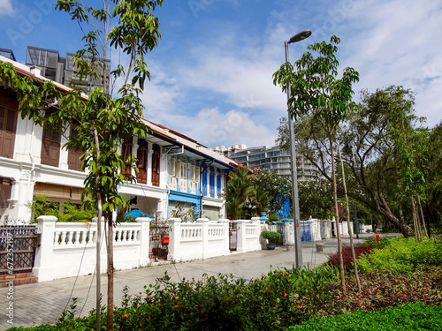 Photography Scenic view of historical buildings in Singapore