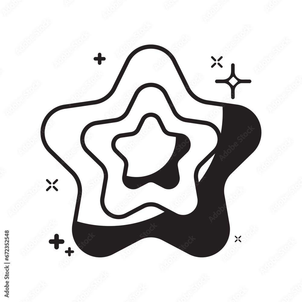 Isolated monochrome star shape icon Vector Isolated monochrome star shape icon Vector
