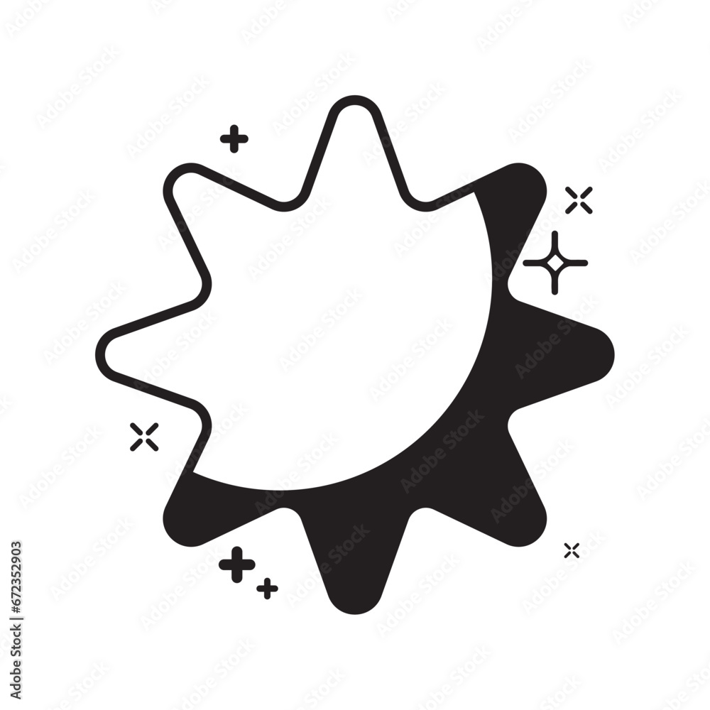 Isolated monochrome star shape icon Vector Isolated monochrome star shape icon Vector
